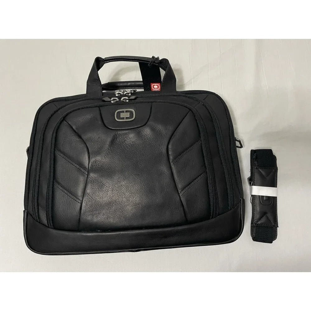 NWT OGIO Dividend Messenger 417017 Black Columbian Leather Professional‎